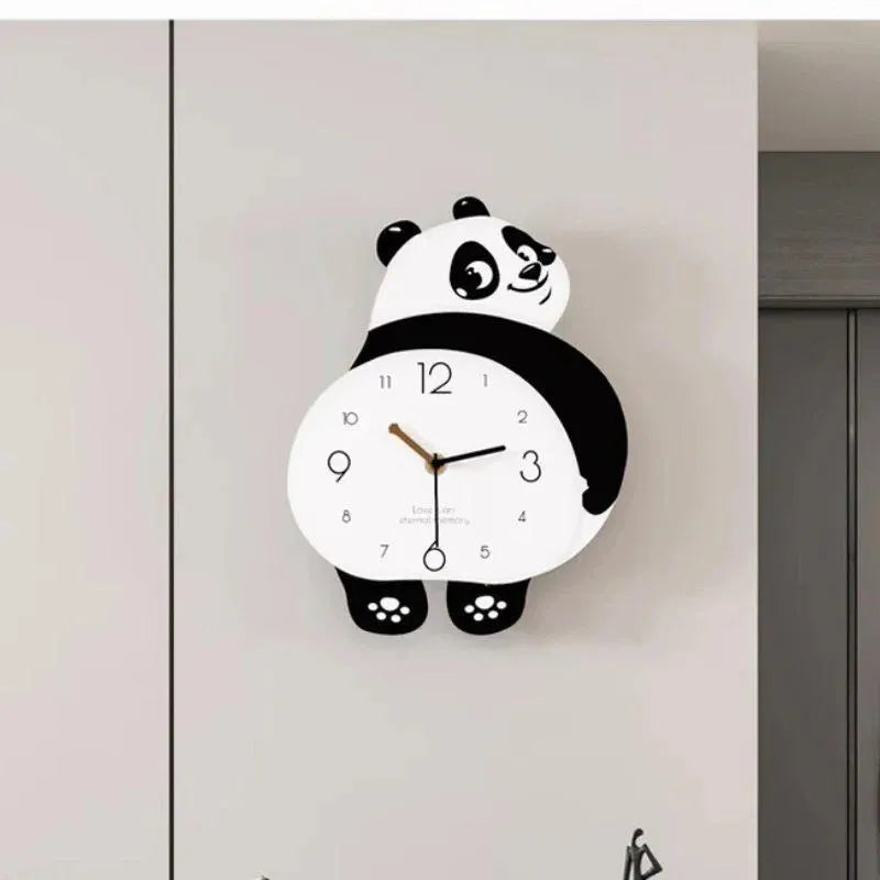 Panda Shape Wall Clock Perfect For Kids Rooms