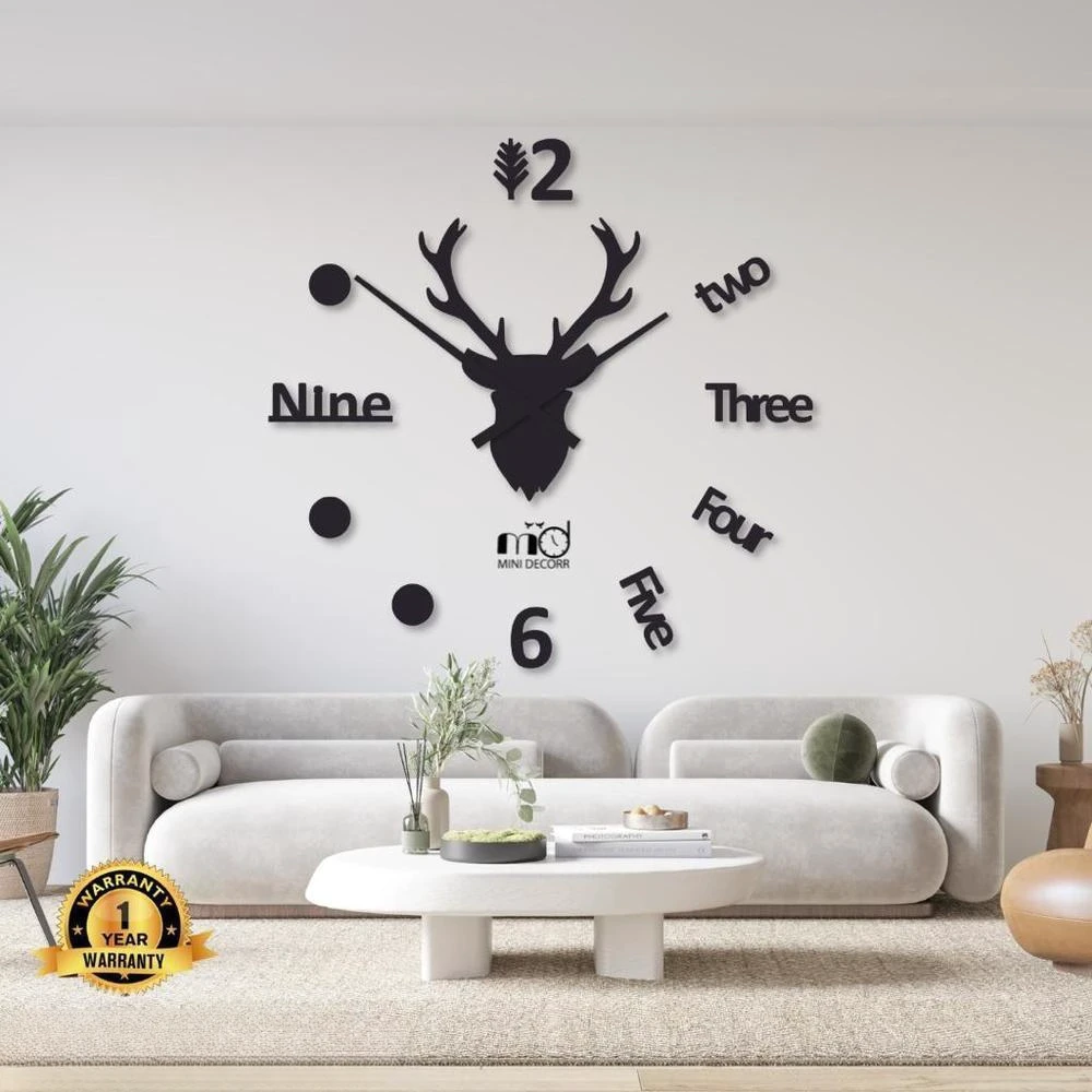 Deer Shaped Calligraphy Wall Clock