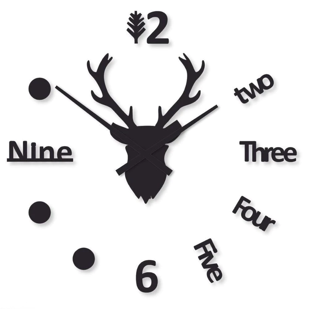 Deer Shaped Calligraphy Wall Clock