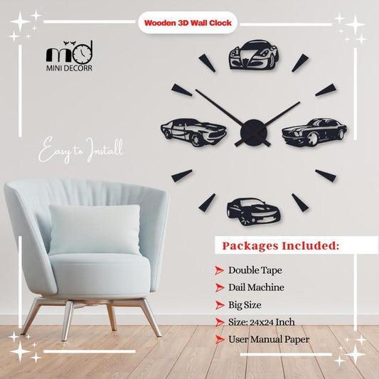 Car Calligraphy Wall Clock