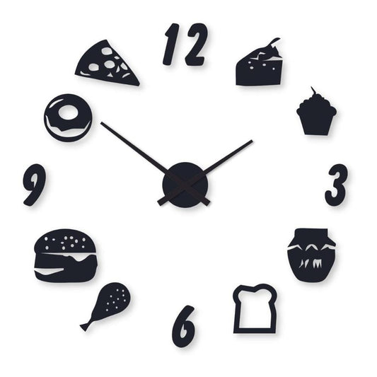 Food Calligraphy Wall Clock