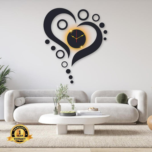 Heart Calligraphy Wall Clock