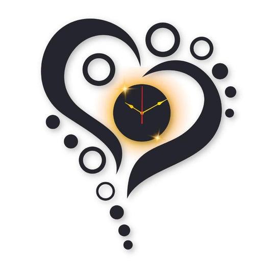 Heart Calligraphy Wall Clock