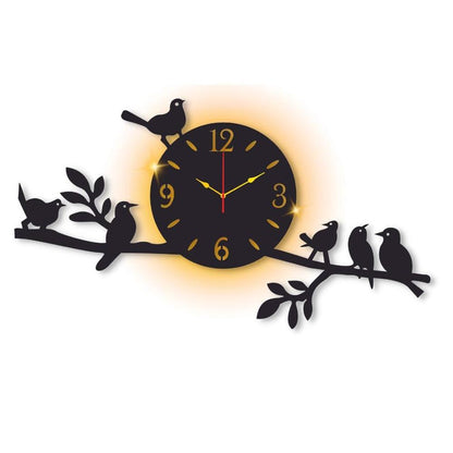 Sparrow Calligraphy Wall Clock