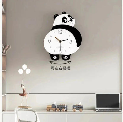 Panda Shape Wall Clock Perfect For Kids Rooms
