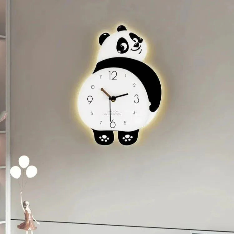 Panda Shape Wall Clock Perfect For Kids Rooms