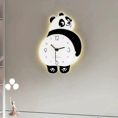 Panda Shape Wall Clock Perfect For Kids Rooms